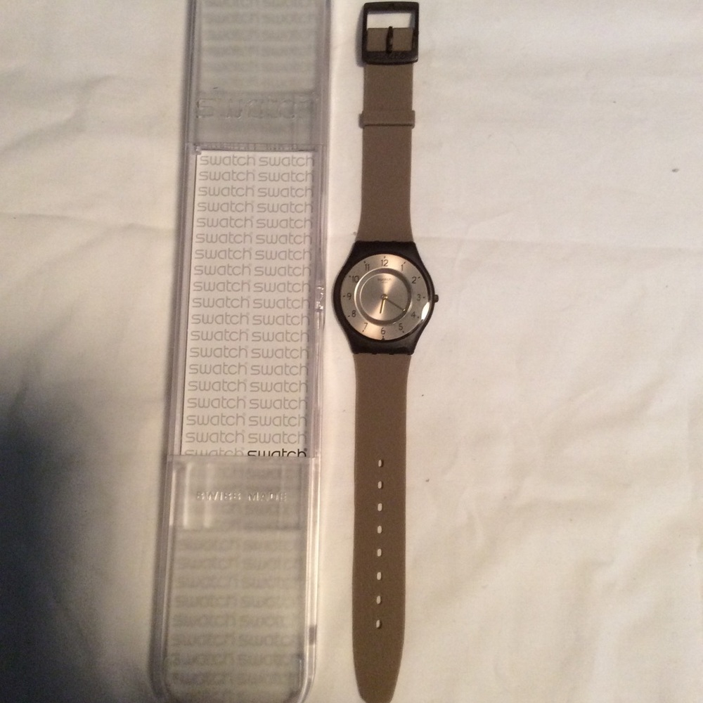 Swatch Skin Watch Brown with Silicone Band NWT
